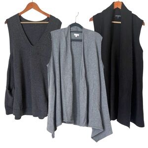 Bundle of Three Grey Knit Vests